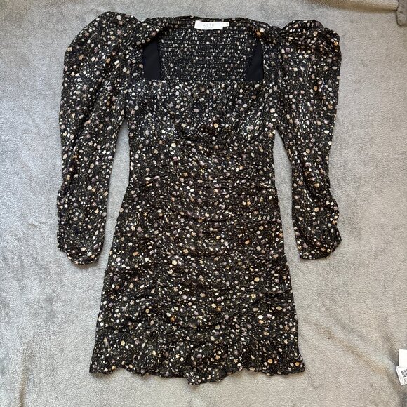 ASTR The Label Victoria Long Sleeve Dress Black Blush Floral Size Medium - Picture 2 of 6